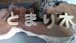 とまり木の看板です。地元の人が作ってくださいました。